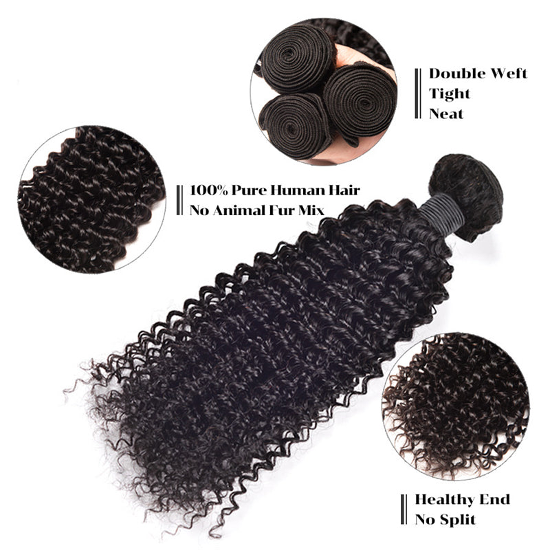 3 pieces Samuel Hair 15A kinky curly natural black hair bundles free shipping