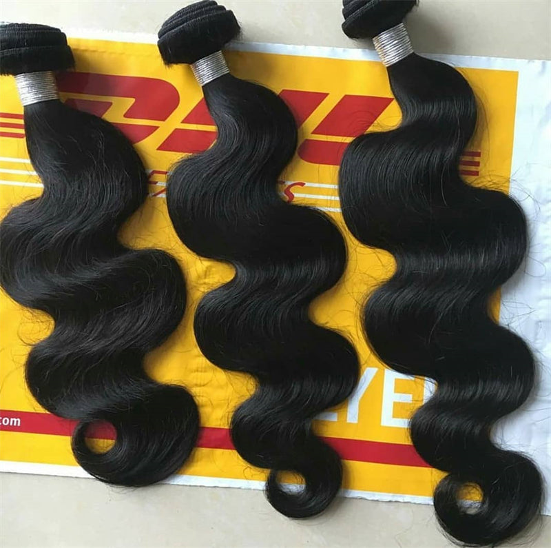 3 pieces Samuel Hair 12A body wave  natural black hair bundles free shipping