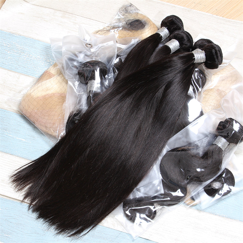 3 pieces Samuel Hair 12A straight natural black hair bundles free shipping