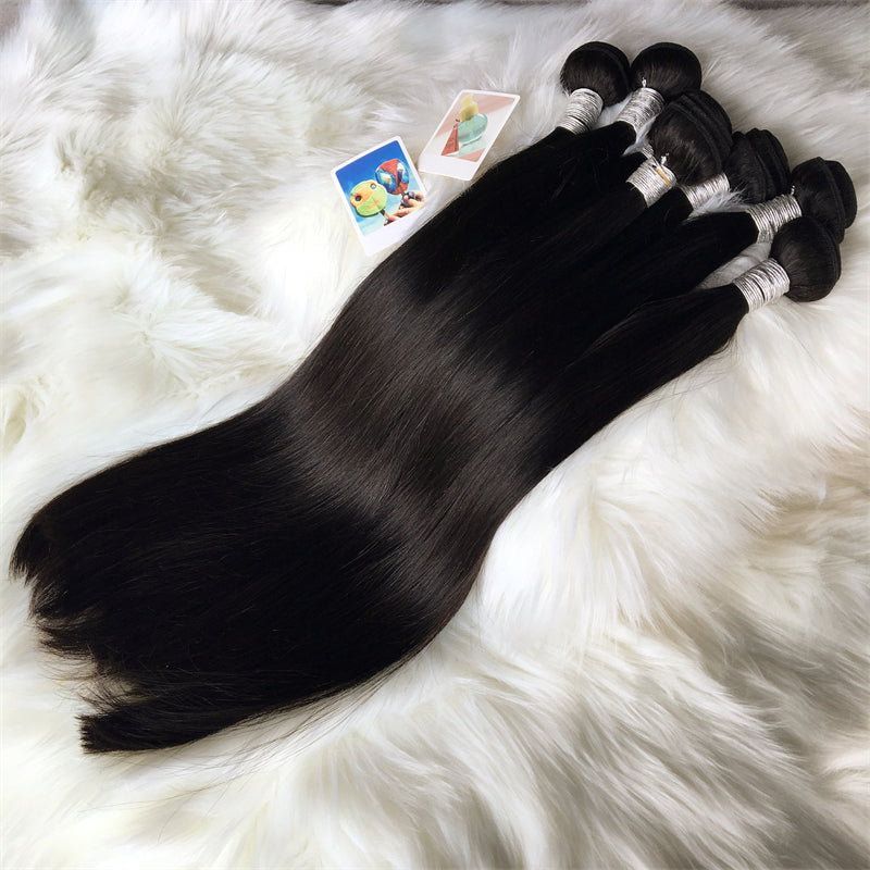 3 pieces Samuel Hair 12A straight natural black hair bundles free shipping