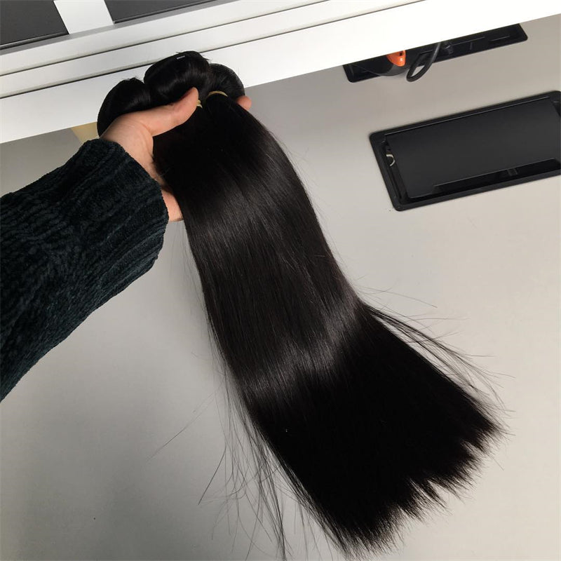 3 pieces Samuel Hair 12A straight natural black hair bundles free shipping